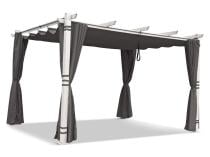 Biała Aluminiowa pergola na taras z zasłonami Kirn 4x4 - Grey White