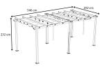 Duża pergola tarasowa wolnostojąca Kirn 3x6 Biała z szarym dachem
