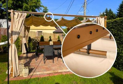 pergola s textilní střechou 4x4