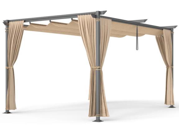 Pergola independentă cu perdele laterale 3x4 Niro - Cream