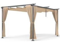 Pergola wolnostojąca z zasłonami bocznymi 3x4 Niro - Cream