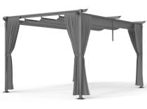 Pergola tarasowa z zasłonami bocznymi 3x4 Niro - Grey