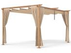 Drewnopodobna pergola ogrodowa 3x4 Niro z zasłonami - Cream Wood