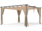 Kovová terasová pergola se závěsy 4x4 Niro - krémová