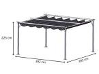 Pergola de grădină din lemn 4x4 Niro cu perdele - Cream Wood - wymiary