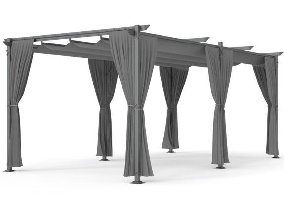 Pergola de terasă independentă cu perdele Niro 3x5,5 - Gri