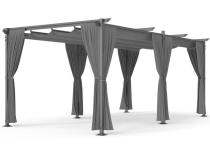 Pergola tarasowa wolnostojąca z zasłonami Niro 3x5,5 - Grey