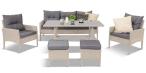 Meble ogrodowe ze stołem obiadowym technorattan Perata Dining - Grey