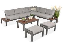 Duży narożnik modułowy na taras - Calamba Corner XL - Light Grey