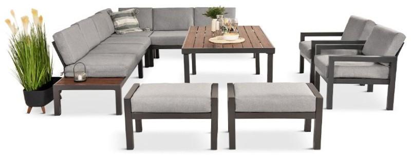 Narożnik do ogrodu z wysokim stołem