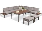 Duży narożnik modułowy 283x283cm ze stołem 160cm - Calamba Corner XXL - Light Grey