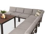Duży narożnik modułowy 283x283cm ze stołem 160cm - Calamba Corner XXL - Light Grey