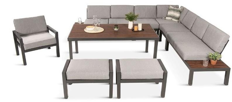 Narożnik do ogrodu z wysokim stołem