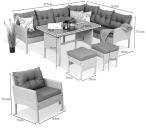 Narożnik z technorattanu z pufami i fotelem Perata Corner – Anthracite