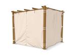 Zadaszenie na taras z zasłonami 3x3m Pergola Kirn - Cream Wood
