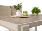 Komplet mebli na taras dla 7 osób - sofa , fotele i pufy - Tavaro Dining White