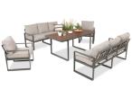 OUTLET - Meble dla 8 osób na taras - sofy 175cm, fotele, stół obiadowy 160cm - Panaon Grande LG