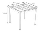 Antracytowa pergola tarasowa 4x4 aluminium Kirn Szary