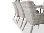 Meble ogrodowe technorattan 6 krzeseł i stół Tonitto Dining 8+1 - Creme
