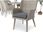 Meble ogrodowe technorattan 6 krzeseł i stół Tonitto Dining 8+1 - Creme