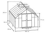 Szklarnia z poliwęglanu 6mm PLUS - stelaż aluminium 305x370x245cm