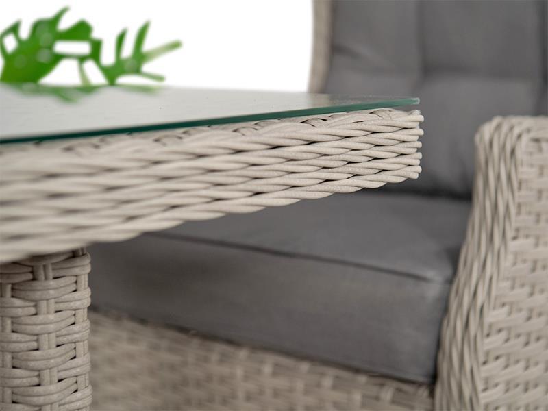 Wysoki stół ogrodowy z blatem z hartowanego szkła