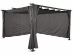 Grafitowa pergola ogrodowa z zasłonami 4x4 Niro - Grey