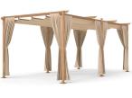 Duża pergola ogrodowa 3x5,5 Niro Woodlook z zasłonami - Cream Wood