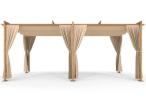 Duża pergola ogrodowa 3x5,5 Niro Woodlook z zasłonami - Cream Wood