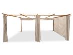 Duża pergola ogrodowa 3x5,5 Niro Woodlook z zasłonami - Cream Wood
