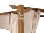 Duża pergola ogrodowa 3x5,5 Niro Woodlook z zasłonami - Cream Wood