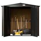 Schowek ogrodowy blaszany Hartt Plus 240x120x205cm - z drzwiami na zawiasach - Wooden