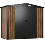 Schowek ogrodowy blaszany Hartt Plus 240x120x205cm - z drzwiami na zawiasach - Wooden