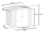 Schowek ogrodowy blaszany Hartt Plus 240x180x205cm - z drzwiami na zawiasach - Antracyt A16