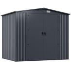 Schowek ogrodowy blaszany Hartt Plus 240x180x205cm - z drzwiami na zawiasach - Antracyt A16