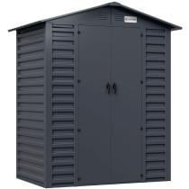 Wzmacniany domek narzędziowy metalowy Dettel Plus 180x120x205cm - drzwi na zawiasach - Antracite A16