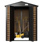 Wzmacniany domek narzędziowy metalowy Dettel Plus 180x180x205cm - drzwi na zawiasach - Wooden