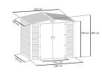 Wzmacniany domek narzędziowy metalowy Dettel Plus 240x180x205cm - drzwi na zawiasach - Antracite A16