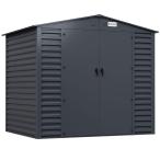 Wzmacniany domek narzędziowy metalowy Dettel Plus 240x180x205cm - drzwi na zawiasach - Antracite A16