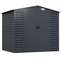 Wzmacniany domek narzędziowy metalowy Dettel Plus 240x180x205cm - drzwi na zawiasach - Antracite A16