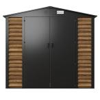 Wzmacniany domek narzędziowy metalowy Dettel Plus 240x180x205cm - drzwi na zawiasach - Wooden