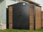 Wzmacniany domek narzędziowy metalowy Dettel Plus 240x180x205cm - drzwi na zawiasach - Wooden