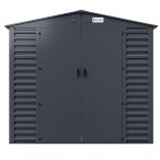 Wzmacniany domek narzędziowy metalowy Dettel Plus 240x240x205cm - drzwi na zawiasach - Antracite A16