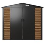 Wzmacniany domek narzędziowy metalowy Dettel Plus 240x240x205cm - drzwi na zawiasach - Wooden