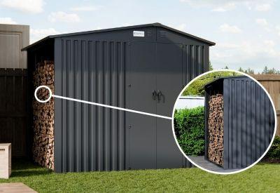 domek na narzędzia z drewutnią