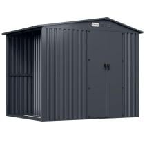 Domek ogrodowy z drewutnią z drzwiami na zawiasach Wartt Plus 240x180x200cm - Antracite A16
