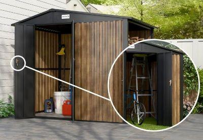 domek na narzędzia z podwójnymi dzrzwiami