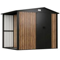 Domek ogrodowy z drewutnią z drzwiami na zawiasach Wartt Plus 240x180x200cm - Wooden