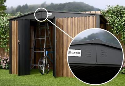 szopa ogrodowa z wywietrznikami