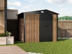 Domek ogrodowy z drewutnią z drzwiami na zawiasach Wartt Plus 240x180x200cm - Wooden